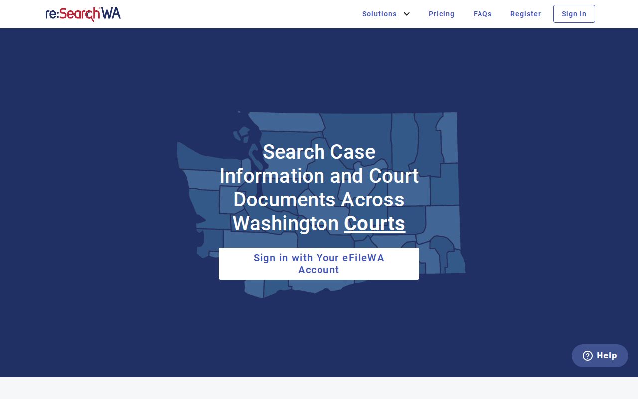 Clallam County case lookup through reSearchWA public portal