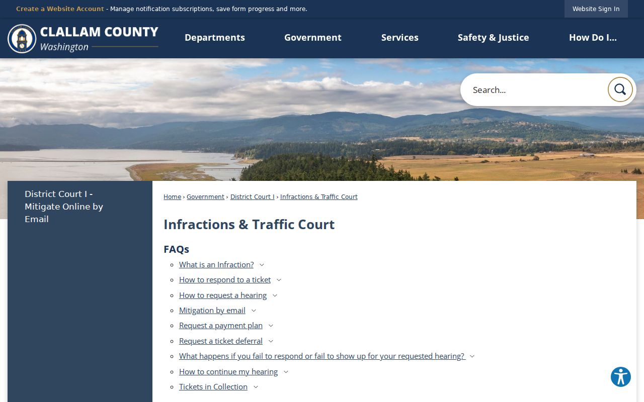 Official Clallam County traffic response instructions