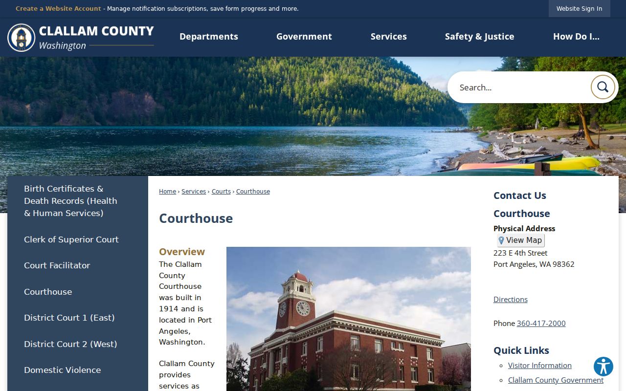 Clallam County court docket historic courthouse